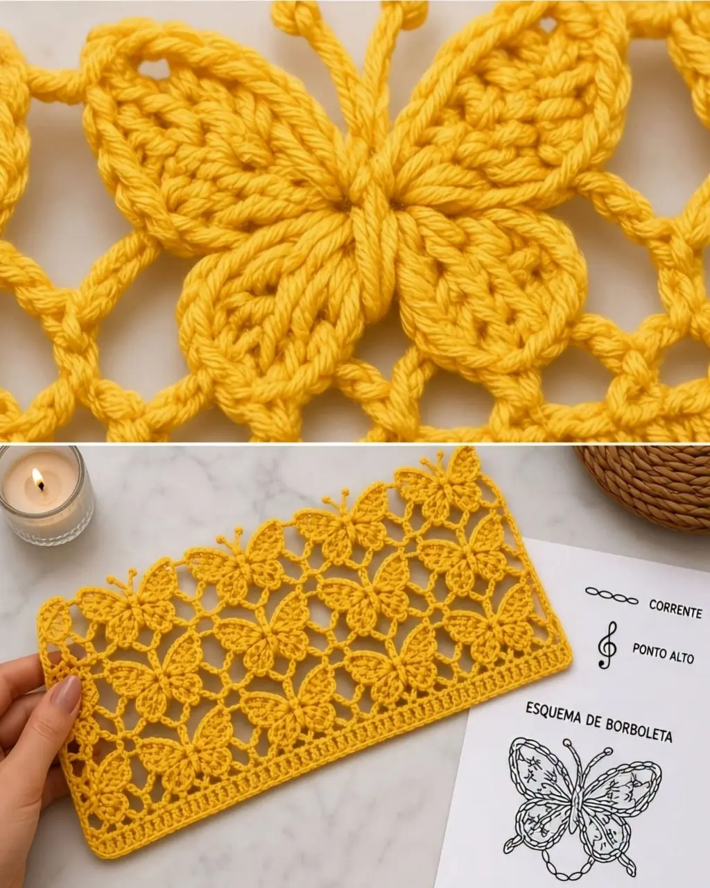 Golden Butterfly Lace Band in gold