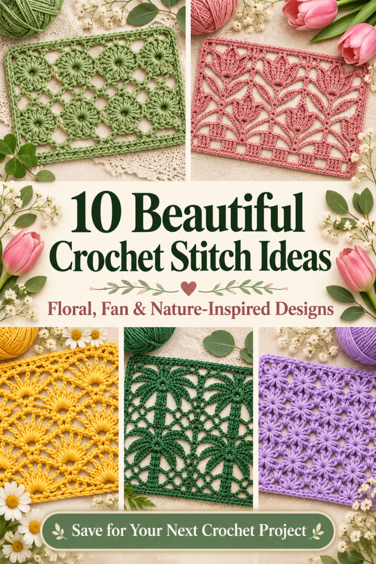 10 Beautiful Crochet Stitch Ideas Floral & Nature Designs