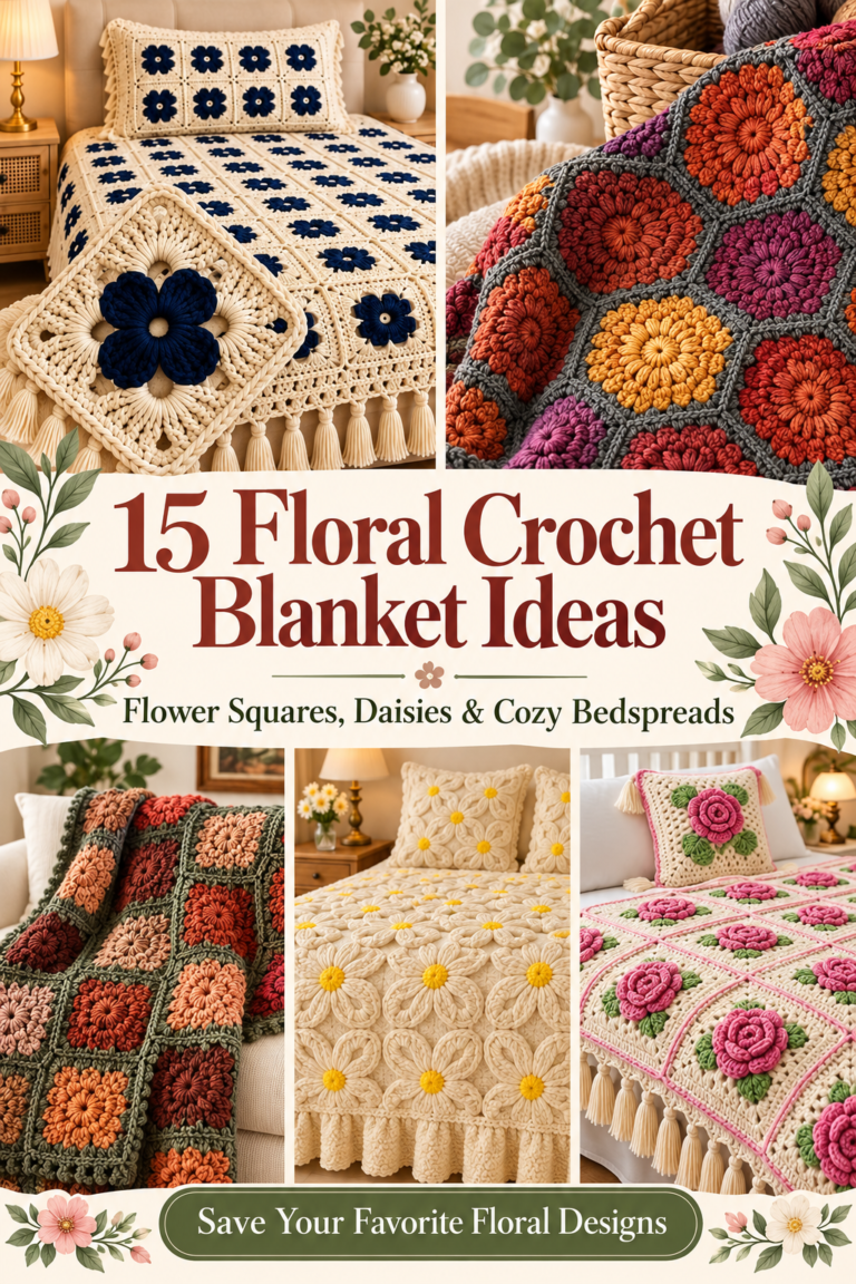 15 Floral Crochet Blanket