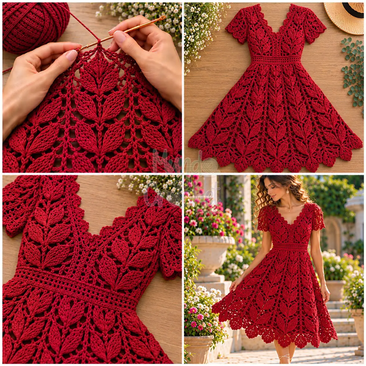 Crimson Lace Dress in crimson