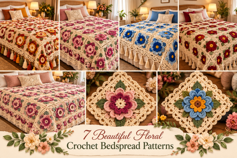 7 Modèles de couvre-lits floraux au crochet