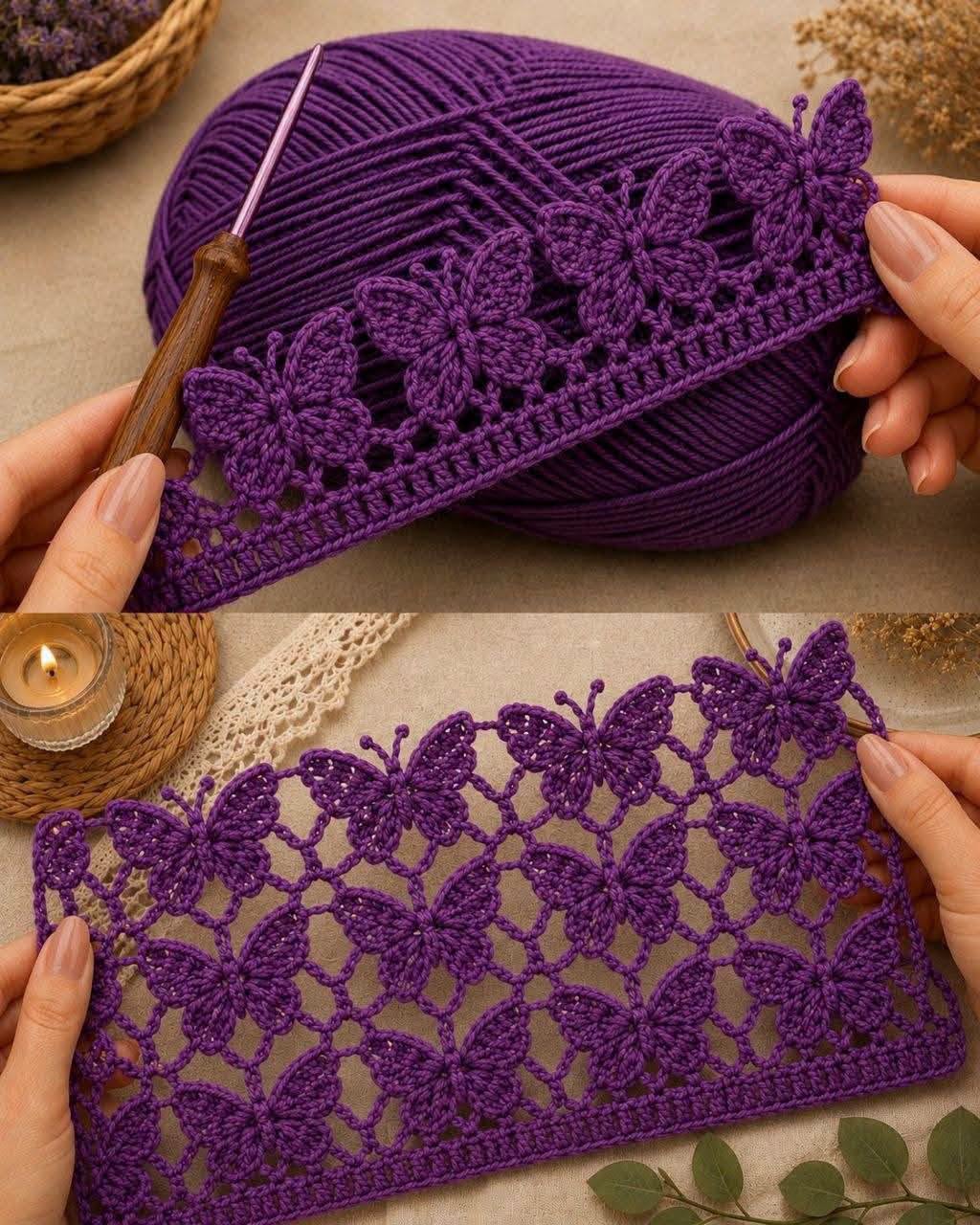 Purple Flower-Wheel Lace Band in purple