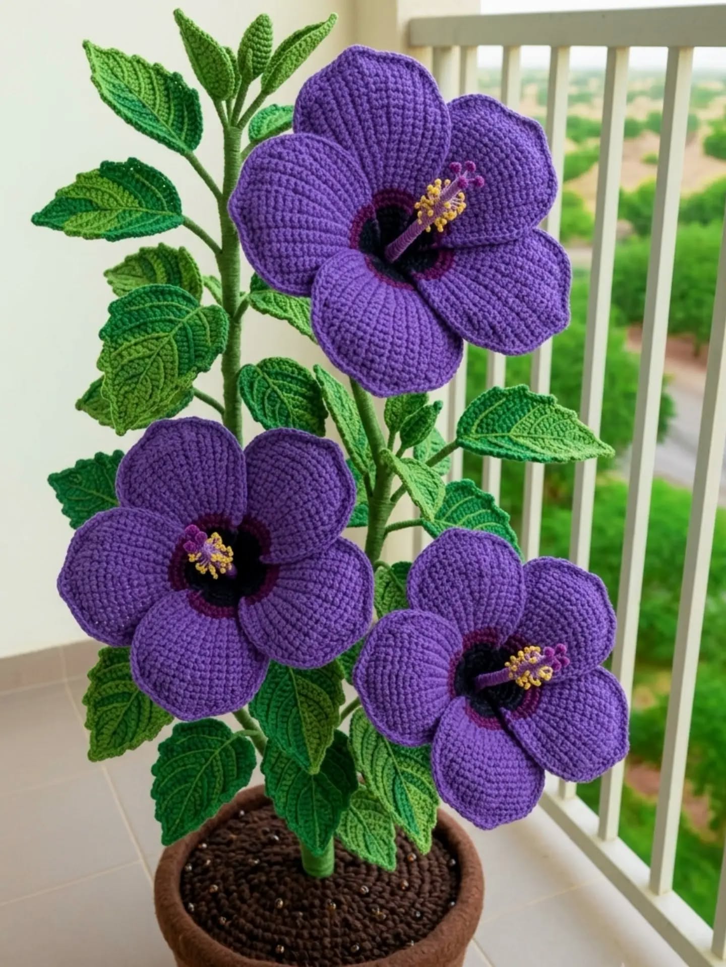 Purple Hibiscus Plant in violet and green