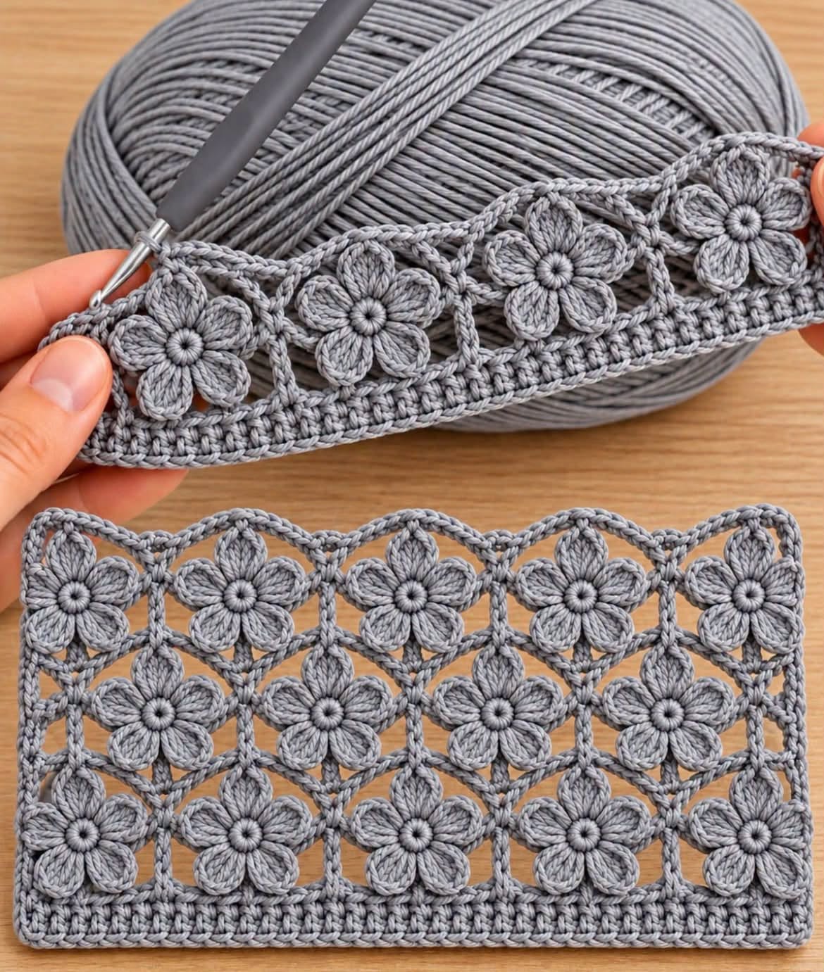 Gray Daisy Lace Band in gray