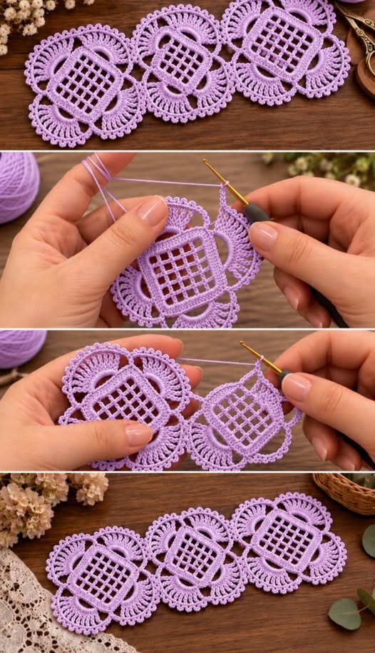 Lilac Filet Medallion Strip in lilac