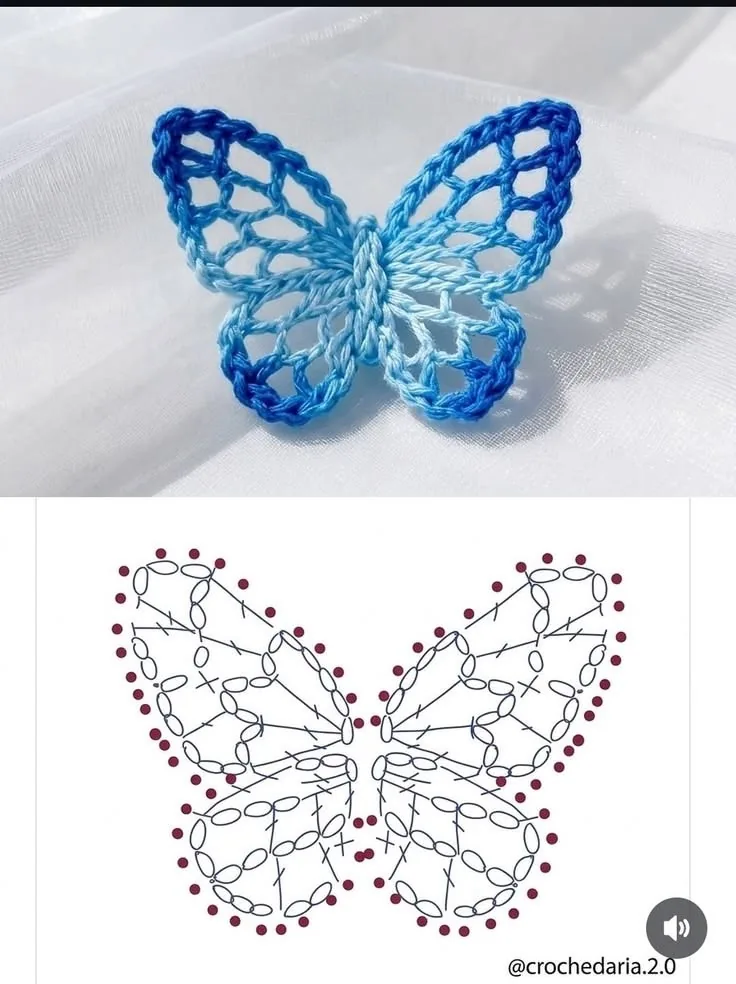 Blue Lace Butterfly in blue