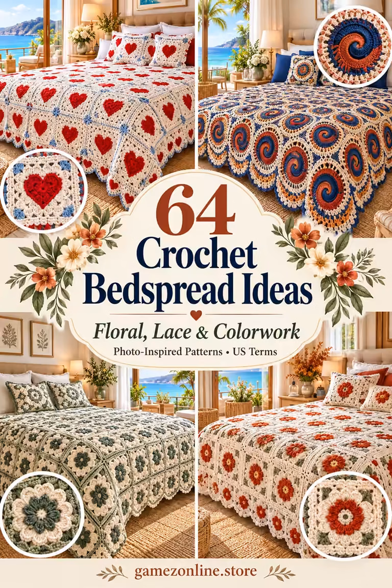 64 Crochet Bedspread Ideas: Floral, Lace and Colorwork